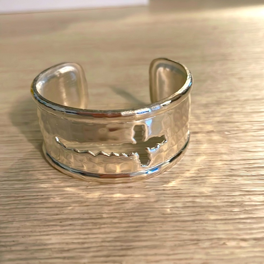 Rustic Cuff Silver Textured Cross Bracelet